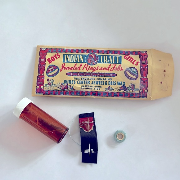 1960 Indian Beadcraft KIT Beadwork Native American Vintage Artwork Crafter Beads - Picture 13 of 17